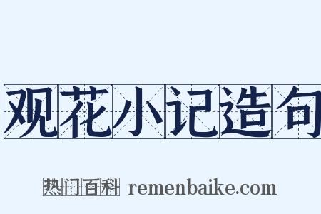 观花小记造句是什么意思的图片